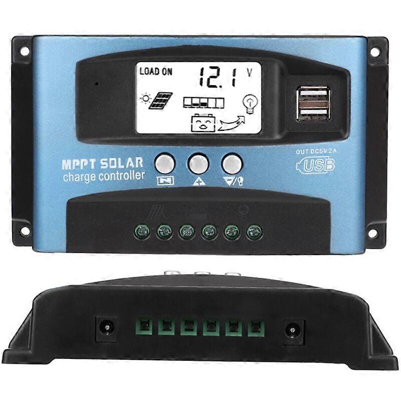 MPPT 50A Solar Charge Controller Dual USB LCD Display 12V 24V