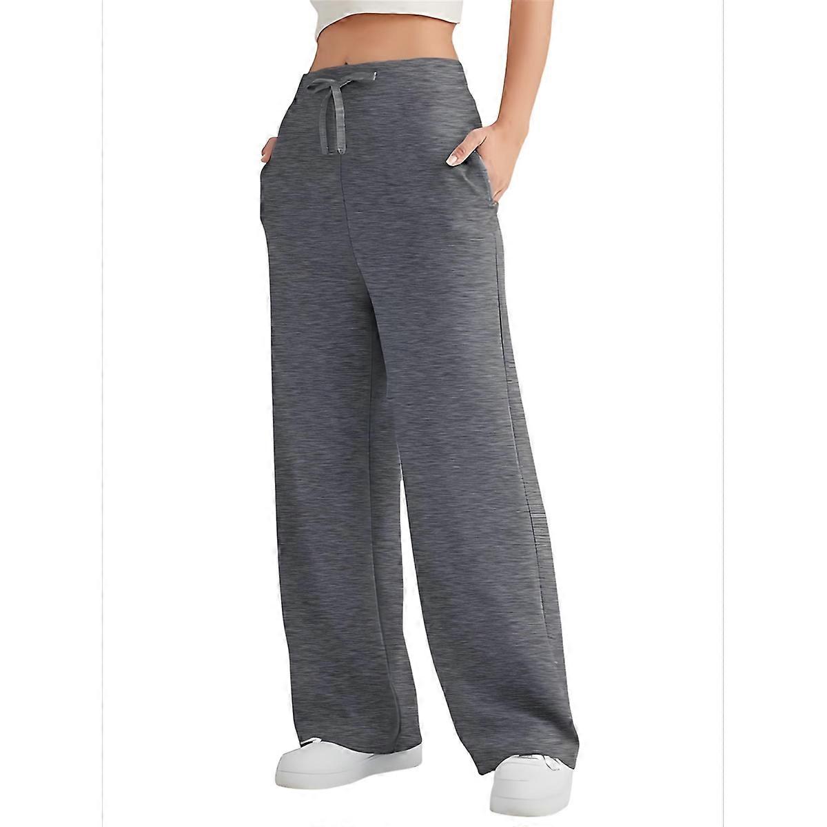 Womens High Waisted Baggy Sweatpants Dark Gray XXL