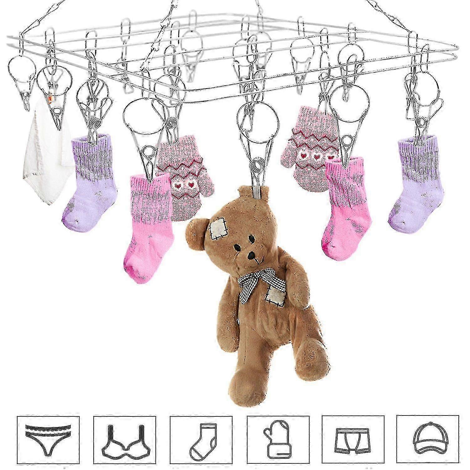 Stainless Steel Hanging Folding Drying Rack, Clothes Drying Rack