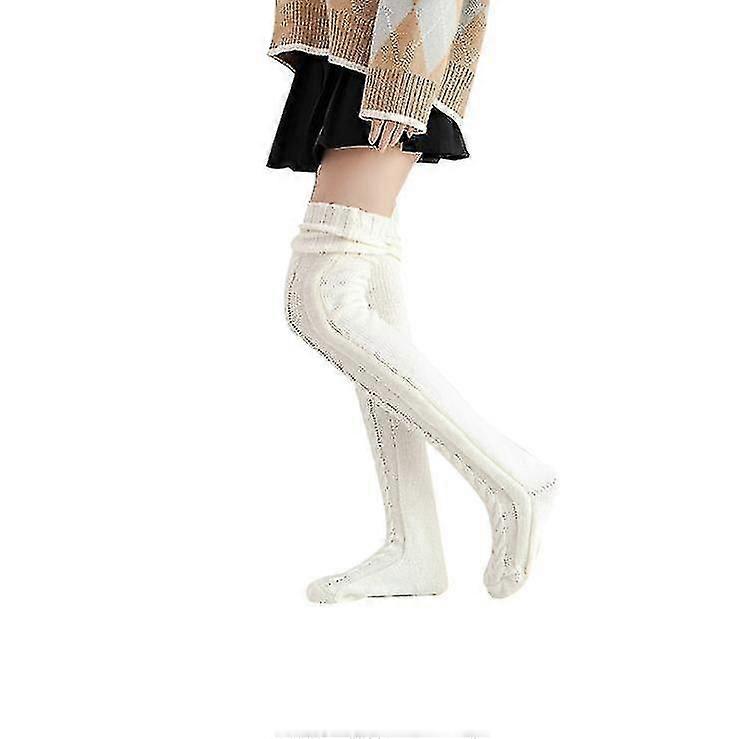 Women's neulotut sukat polven yli Pitkä putki pidennetys kasa sukat