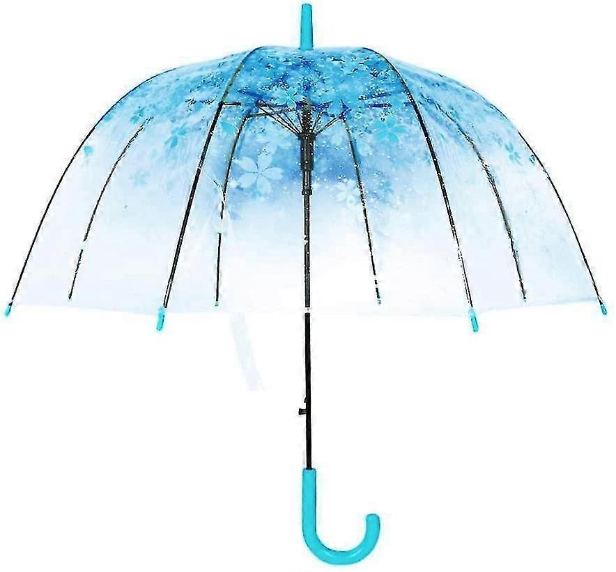 Clear Canopy Bubble Umbrella Transparent Dome Shape Cherry Blossoms,windproof