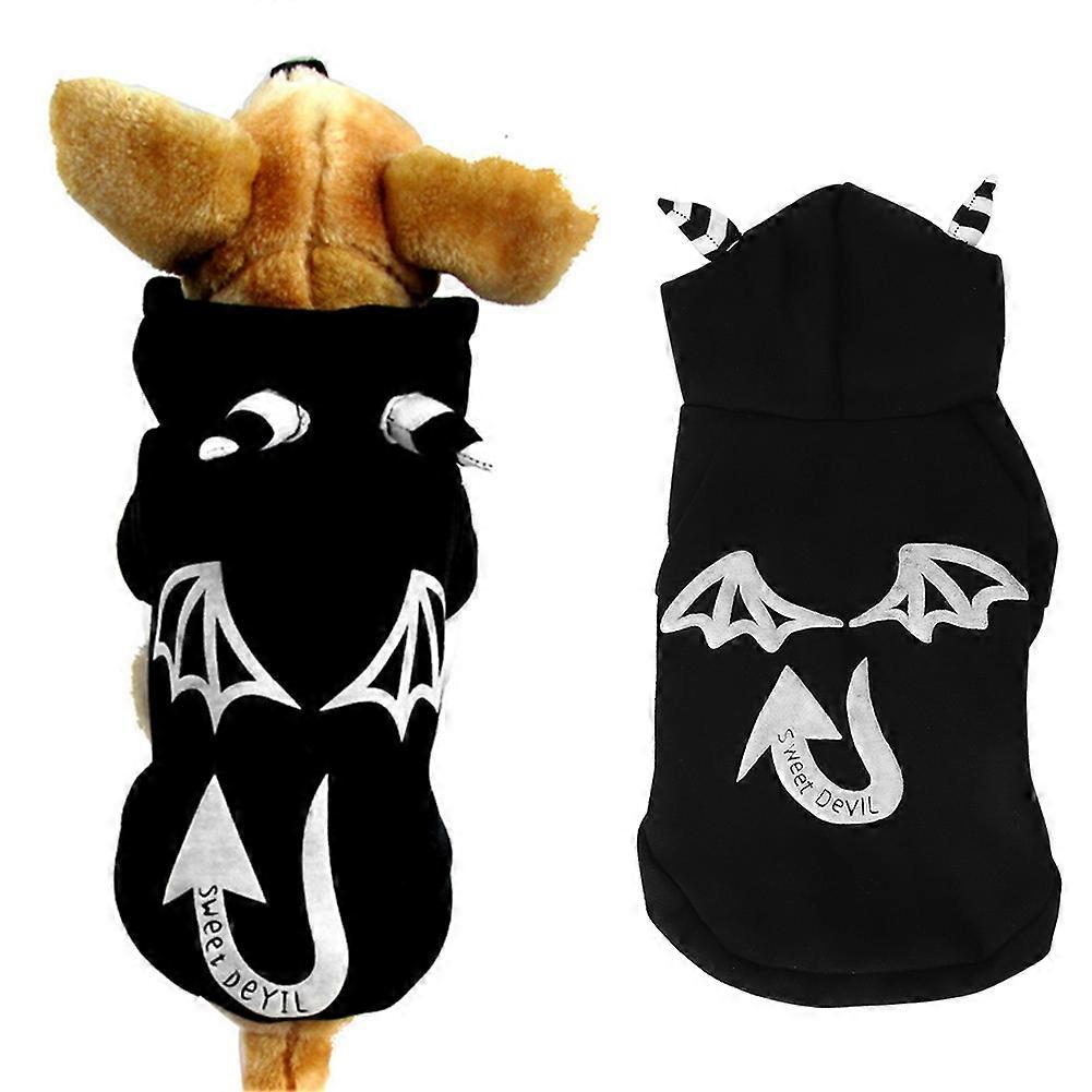 Polyester Devil Printing Dog Cat Halloween Luminous Coat Costume for Pets, Size Options Available