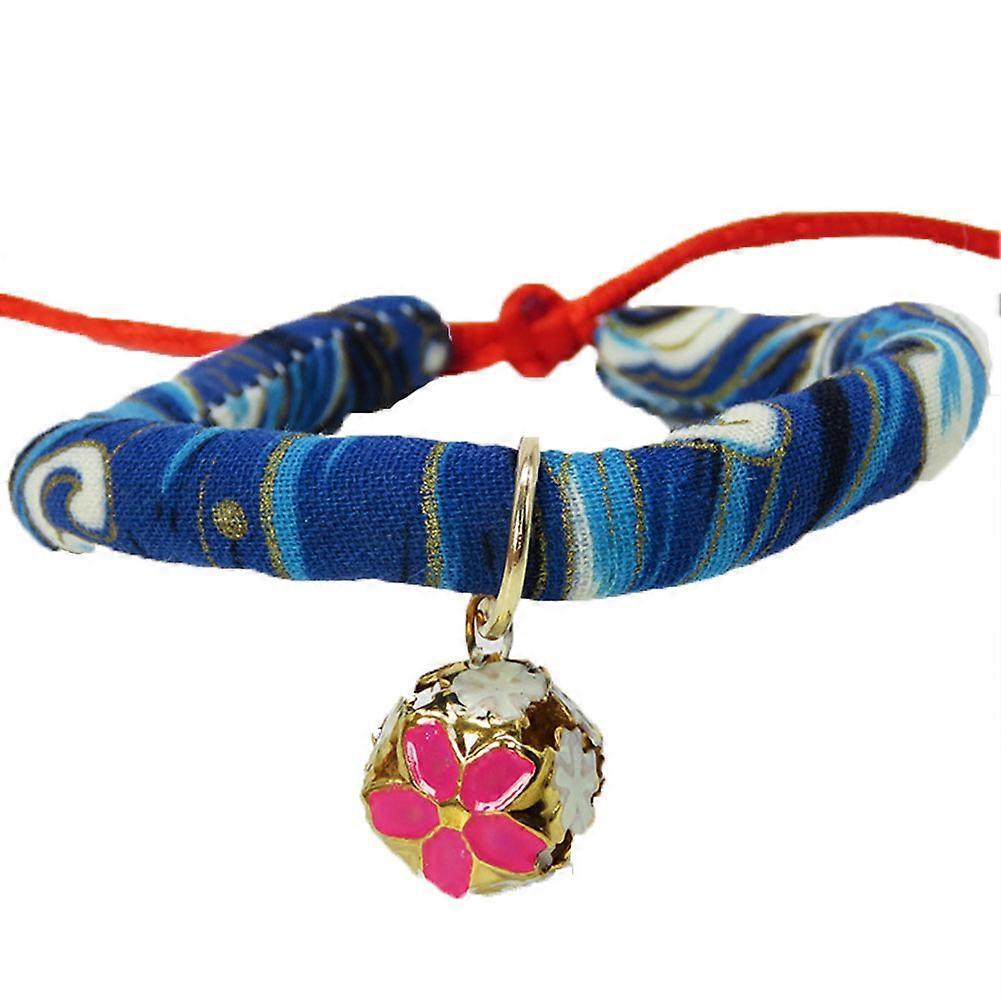 Printed Dog Cat Collar with Bell, Adjustable with Necktie