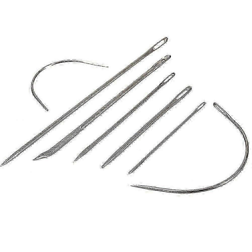 7pcs Upholstery Carpet Leather Canvas Repair Curved Hand Sewing Needles Kit