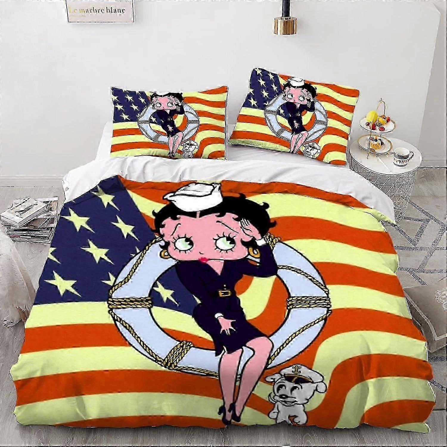 J1995 Bed Sheets 3D Hello Kitty Duvet Cover Set Soft 3 Piece Bedding Set boys Print Pattern Comforter Cover Set with Pillowcase Quilt Cover with Zippe