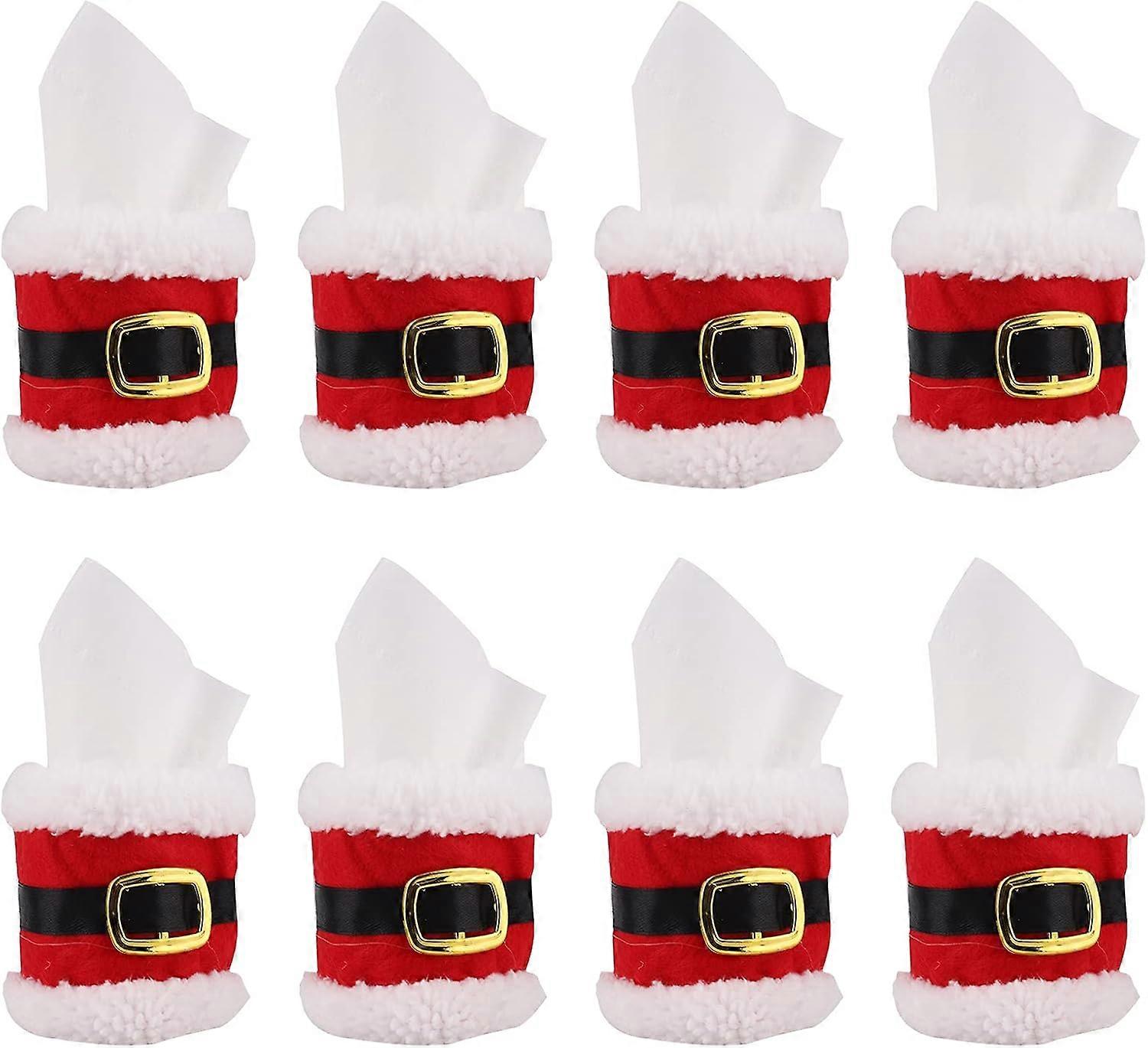 Cheerful Santa Belt Table Runner, Rectangular Holiday Tabletop Decoration