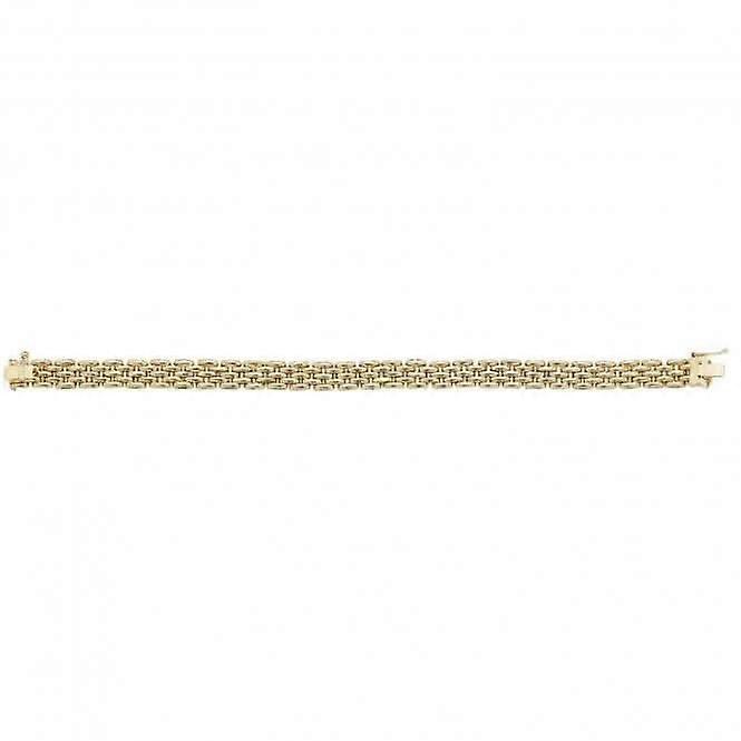 9ct Yellow Gold Brick Link Bracelet BR561