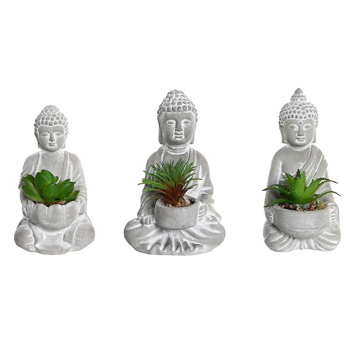 装饰植物 家居 ESPRIT 聚乙烯水泥 佛像 东方 10.5 x 8 x 16 厘米 (3 个单位)