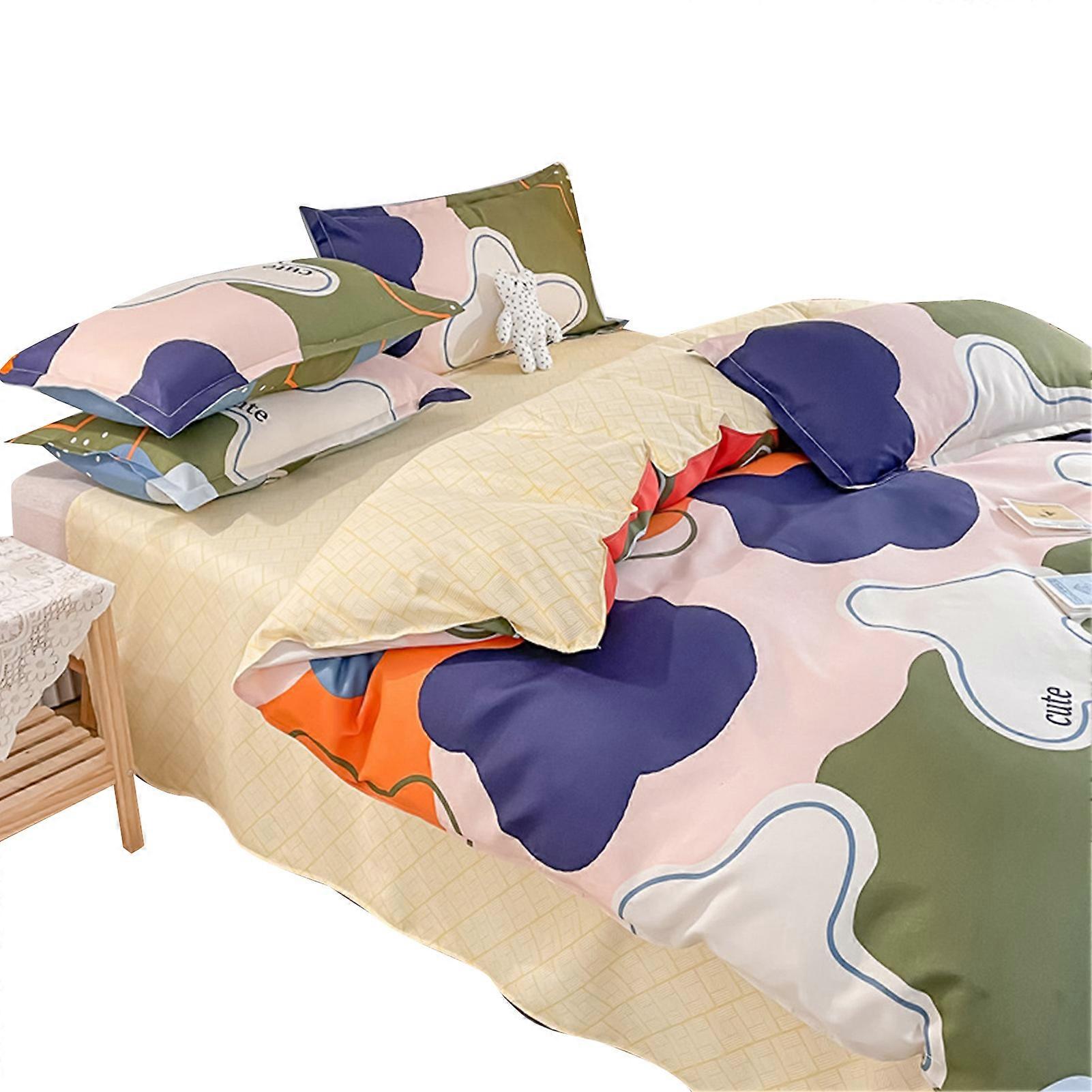 Bedding Set Cotton Soft Comfortable Exquisite Printing Process Thicken Bedclothes Set for Fall and Winter