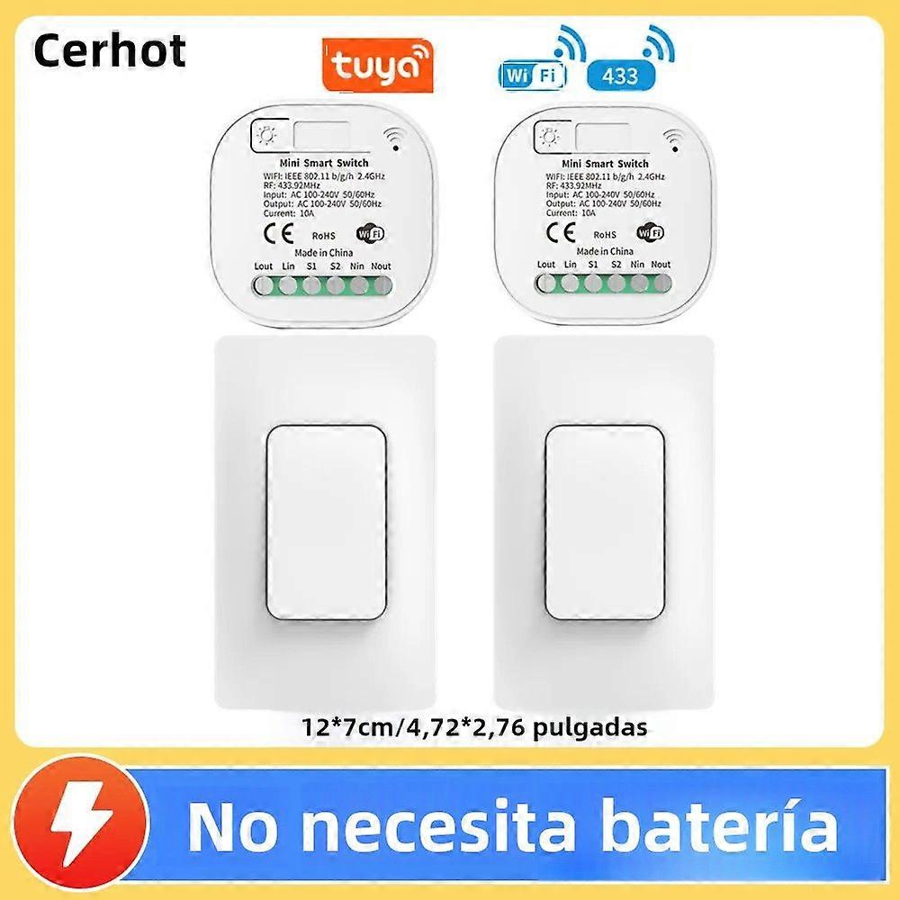 Tuya Smart Switch with WiFi Remote Control, Battery-Free, Wall Panel Compatible with Alexa, Sensor Switch