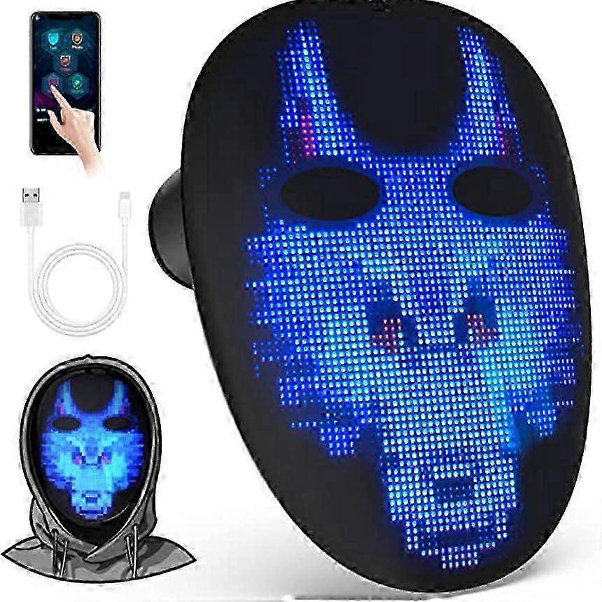 Led Gesture Sensing Face Changing Luminous Mask App Custom Bluetooth Shining Mask