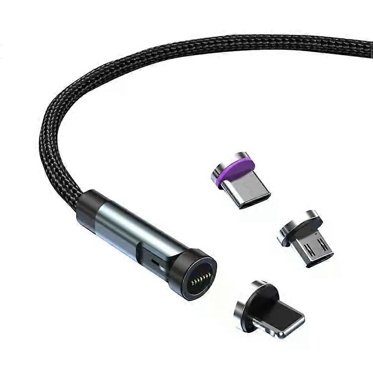 Rotary Magnetic Fast Charging Data Cable-2m,Type-C & Micro USB,