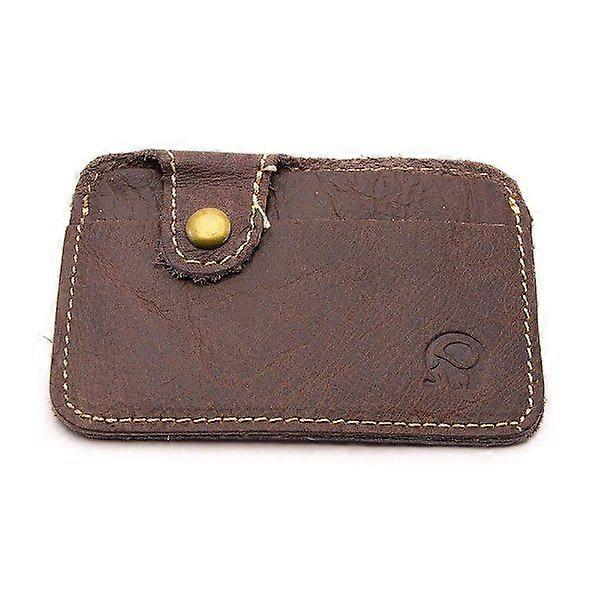 Card Holder Mini with Button - Dark Brown Dark Brown