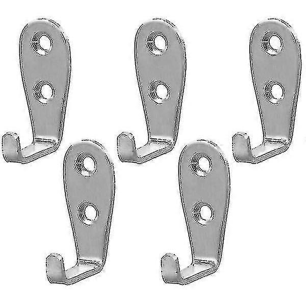5-Pack Stainless Steel Wall Hooks for Towels, Coats, Keys - Durable & Versatile Storage Solution