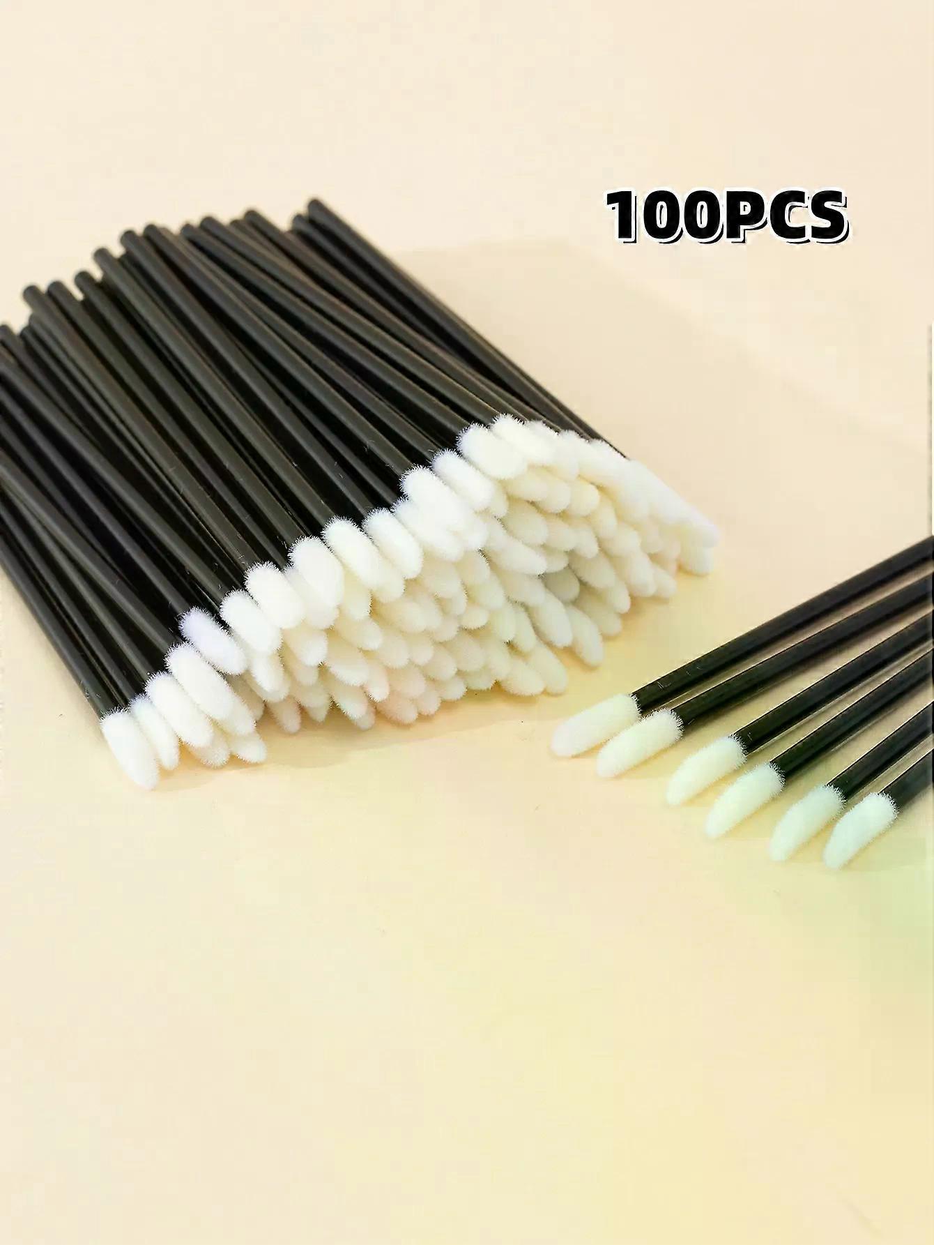 100PCS Disposable Lip Brushes Lip Gloss Applicators for Eye and Lip Makeup Sponge and Plastic Material