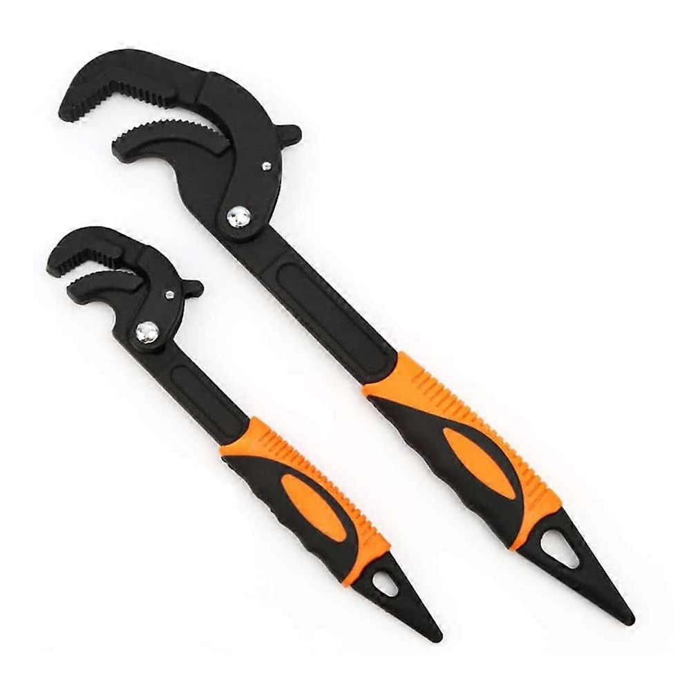 Universal Wrench Set 2 Pcs Multi-Function Self-Adjusting Spanner Quick Grip Pipe Wrench for Auto Repair Home Maintenance