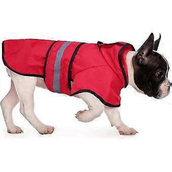 JiaWei Hunderegenmantel Kapuzen-Slicker-Poncho für Hunde von 11-20 Pfund Haustier-Regenmantel Hundekleidung Warmer großer Hundeponcho (1 Packung, rot, XL) tkr