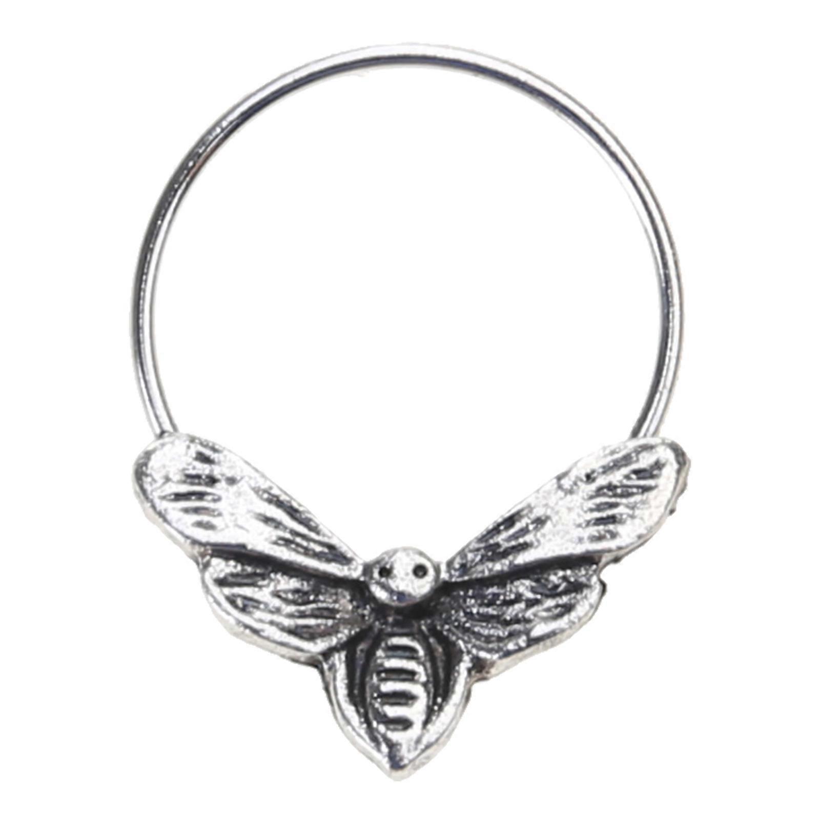 Elegant Skull Moth Nose Ornament Gold Plated Long Time Use Sturdy Alloy Suitable for Distinctive Styles Occasions