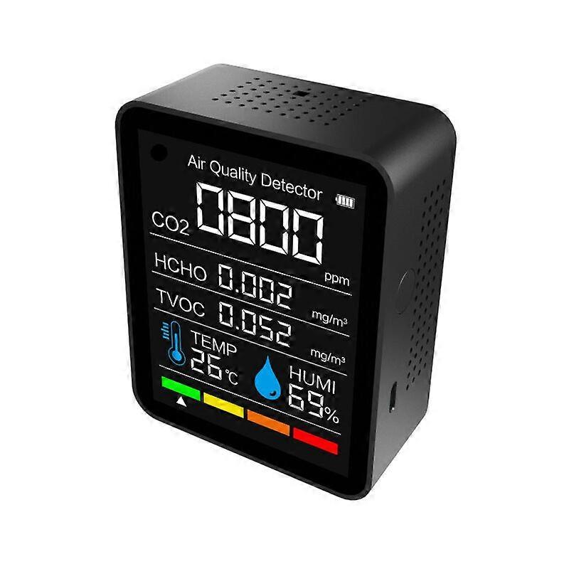 Portable Air Quality Detector Digital Temperature Humidity CO2 Detector TVOC Formaldehyde HCHO Carbon Dioxide Detector