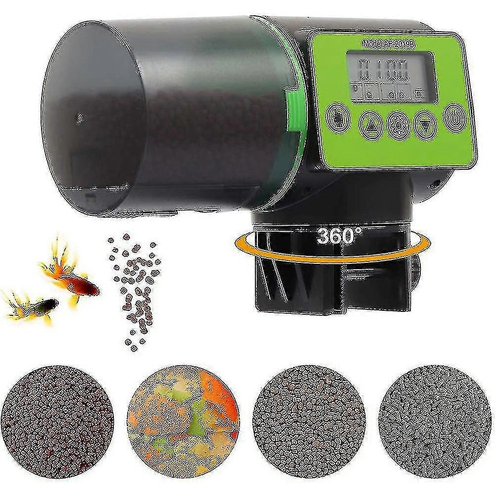 Automatischer Fischfutterautomat - Wiederaufladbarer Timer-Fischfutterautomat mit USB-Ladekabel, Fischfutterspender für Aquarium oder Aquarium (dp)