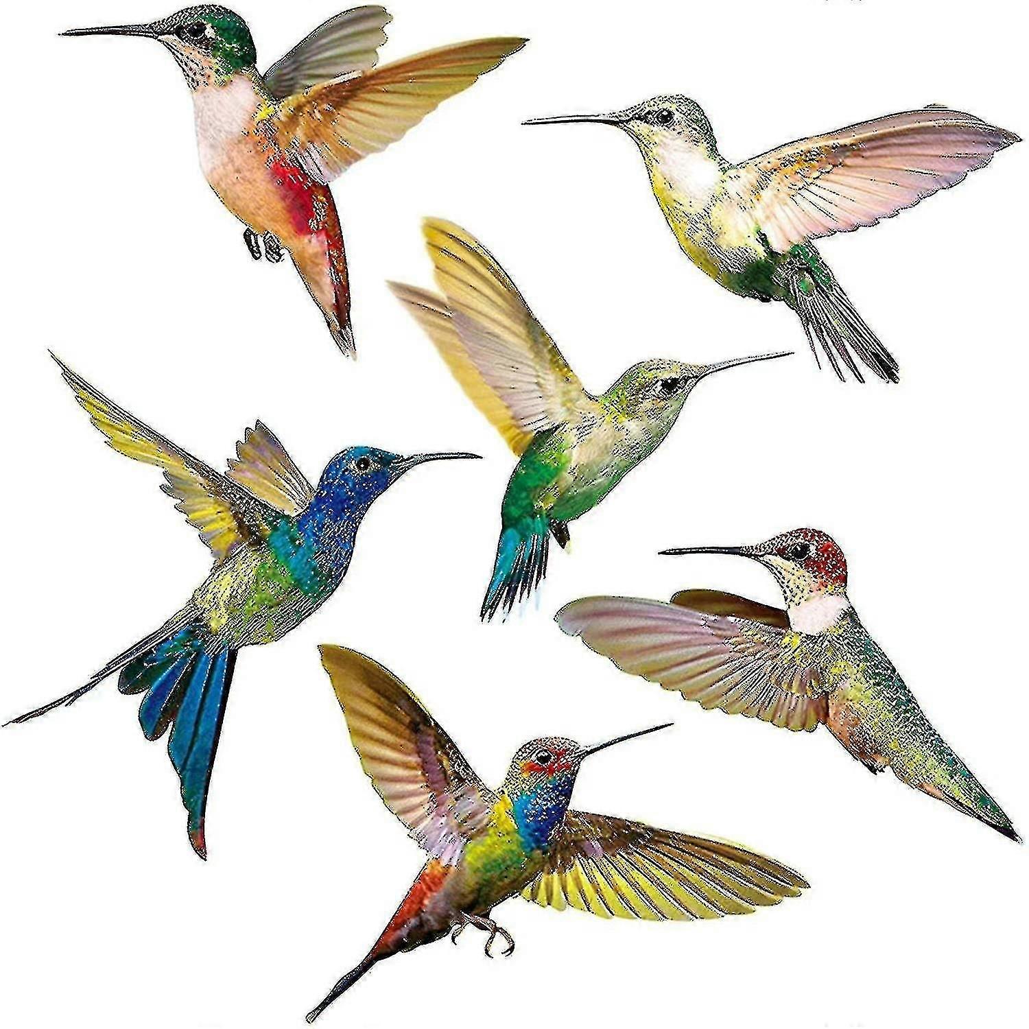 6-Piece Hummingbird Anti-Collision Window Stickers