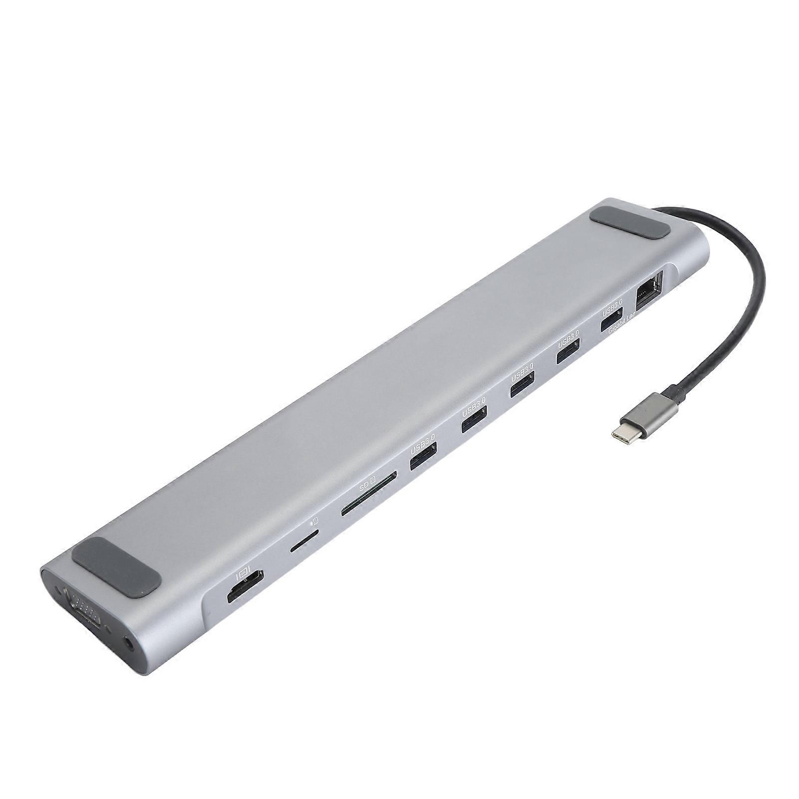 12 In 1 4K HD Multimedia Interface Speicherkartensteckplatz Aluminiumlegierung USB C Multiport Adapter Typ C Hub für HarmonyOS