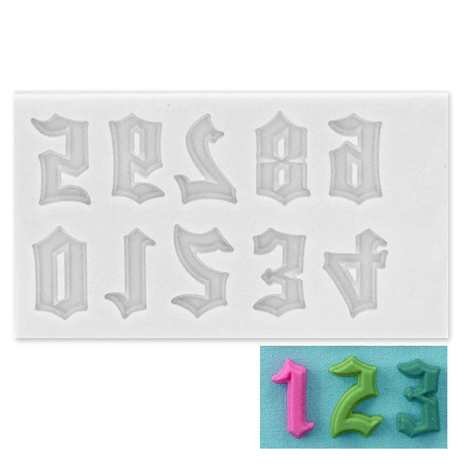 Gothic Font Letters Numbers Keychain Epoxy Resin Mold Handmade Alphabet Mould