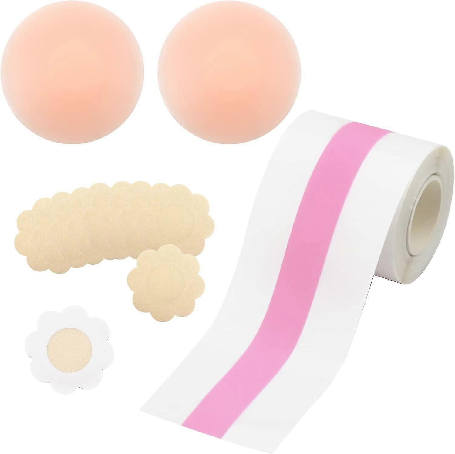 Extra lange Brustbandrollen mit Nippelabdeckungen - wasserdicht und selbstklebend