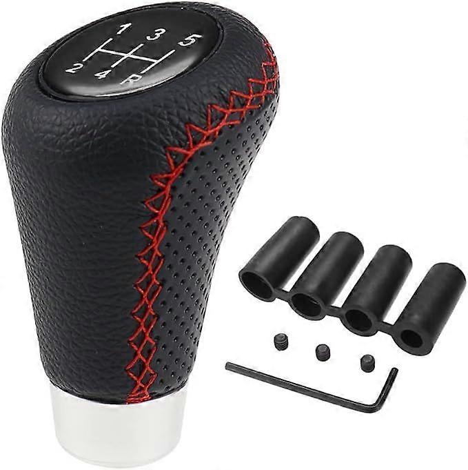 Universal 5 Speed Manual Gear Knob Car Shift Knob Lever Knob with 4 Adapters for Car with Gearbox - Black