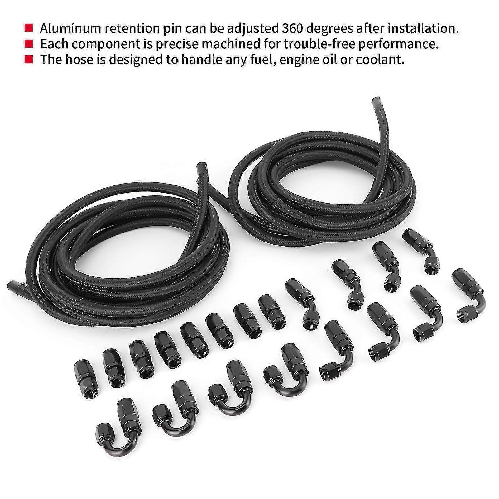 Tuyau de conduite de carburant AN6 5m / 16.4ft 2Pcs compatible avec la plupart des modèles de voiture