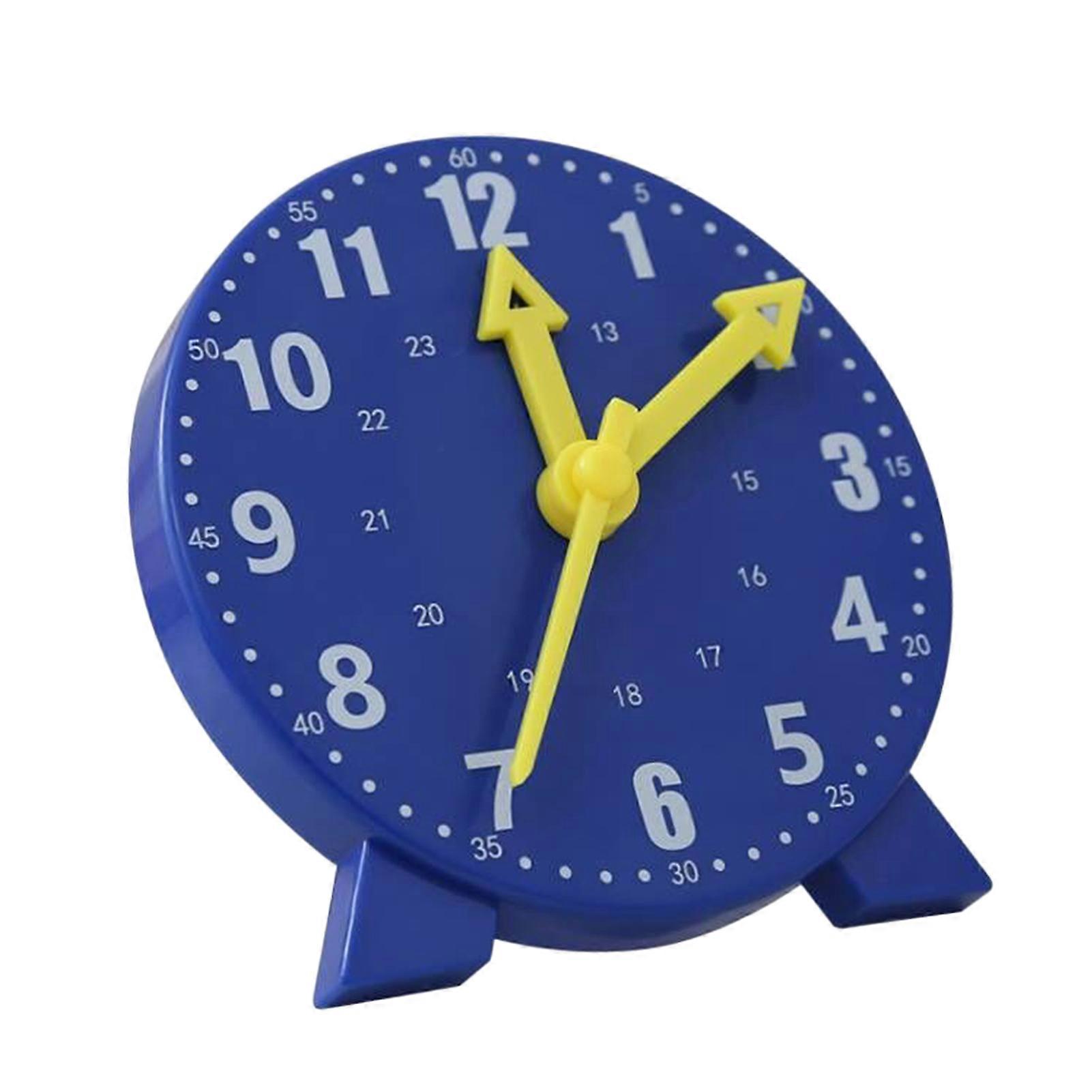 Clock Teaching Aid Learning Model Toy Elementary School Students Kids Cognitive Time Tool Blue