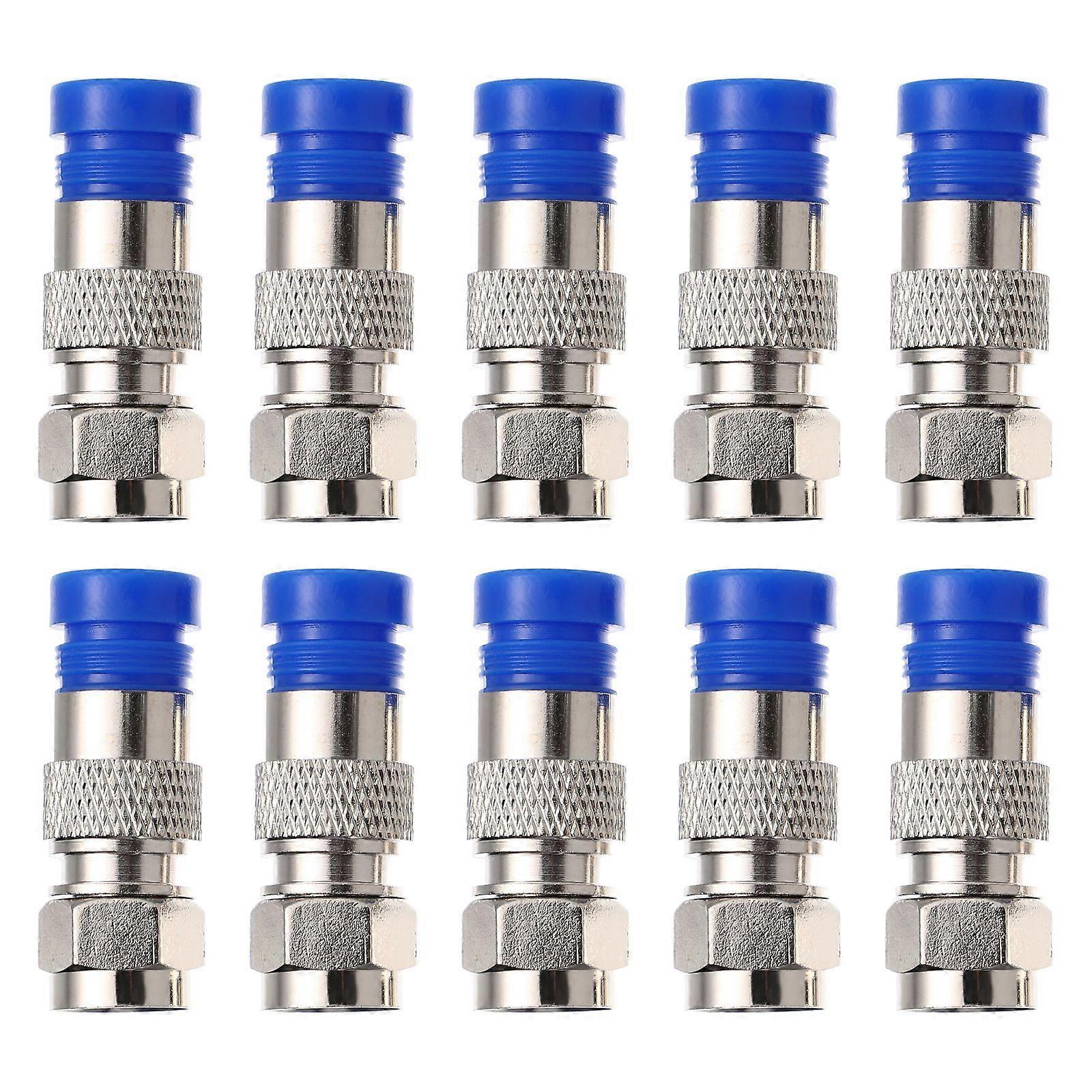 10pcs F Type Connector Coax Coaxial Compression Fitting Compression Connectors