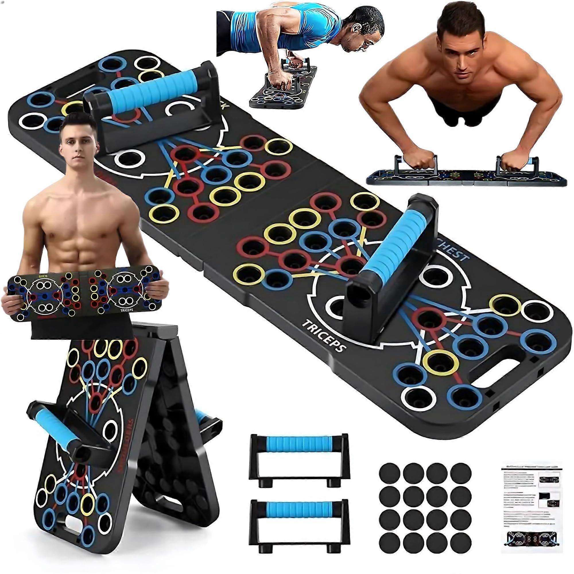 Push Up Board Portable 25-In-1 For Men & Women, Pilates Bar & Fitness Accessories With Resistance Bands Ab Roller Wheel