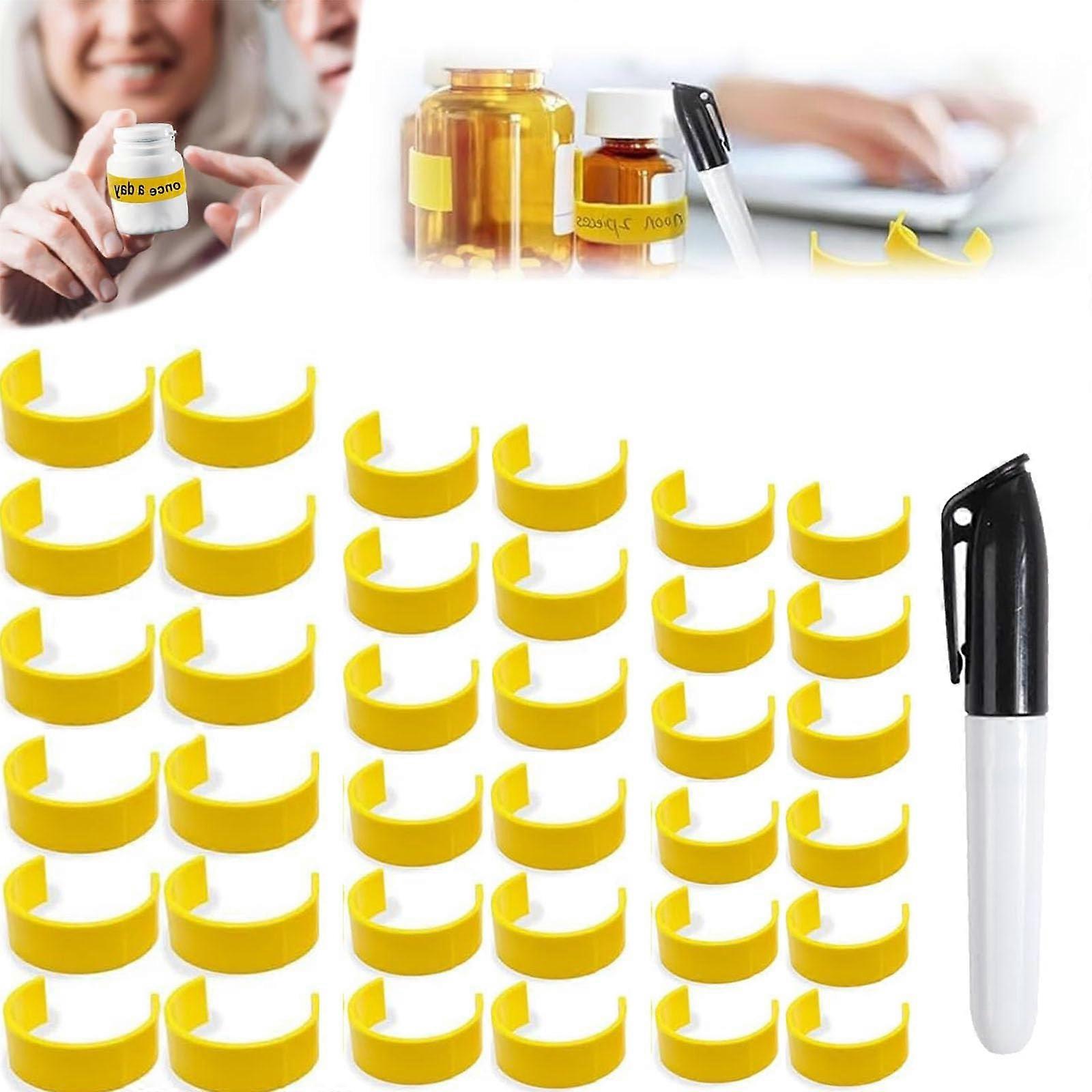Clips for Pill Bottles - 36 Pack Medicine Bottle Label Clips, Easy Identification for Prescription and OTC Medications