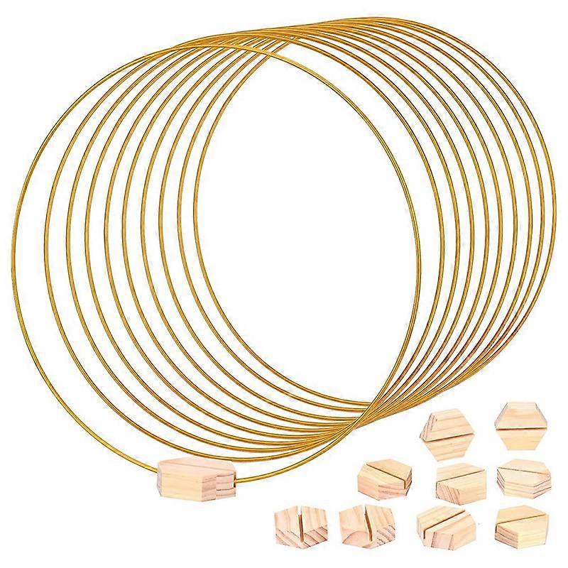 Metal Floral Hoops with 10 PCS Place Card Holders, 30CM for Wedding