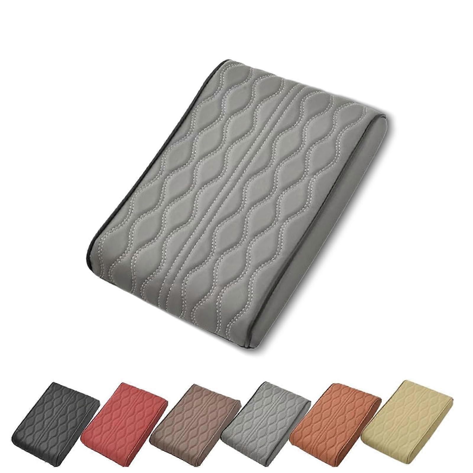 Upgraded Universal Style Memory Cotton Car Armrest Box Pad, Leather Cushion, NonSlip