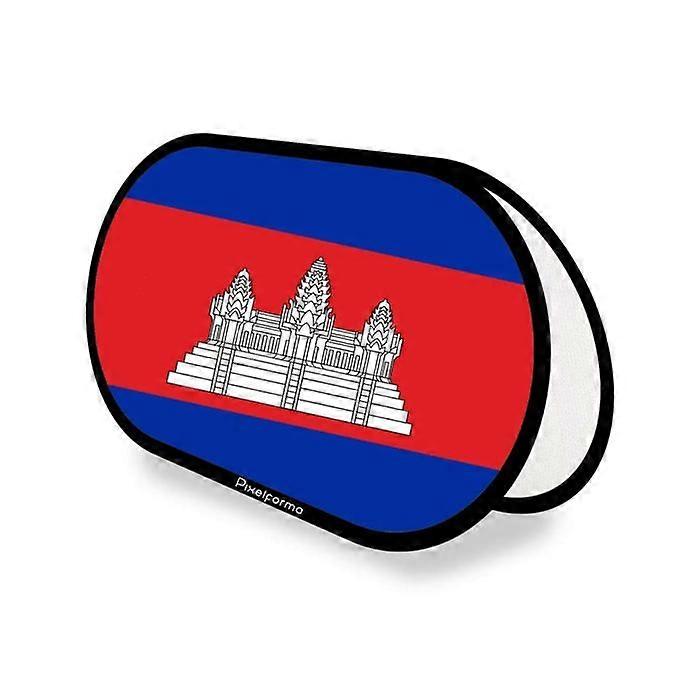 Flag - Cambodia - Oval - 70 x 120 cm - Polyester - Double-sided print