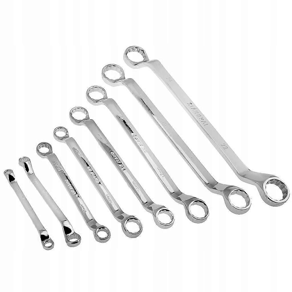 8 Pcs Double Sided Wrenches With Offset