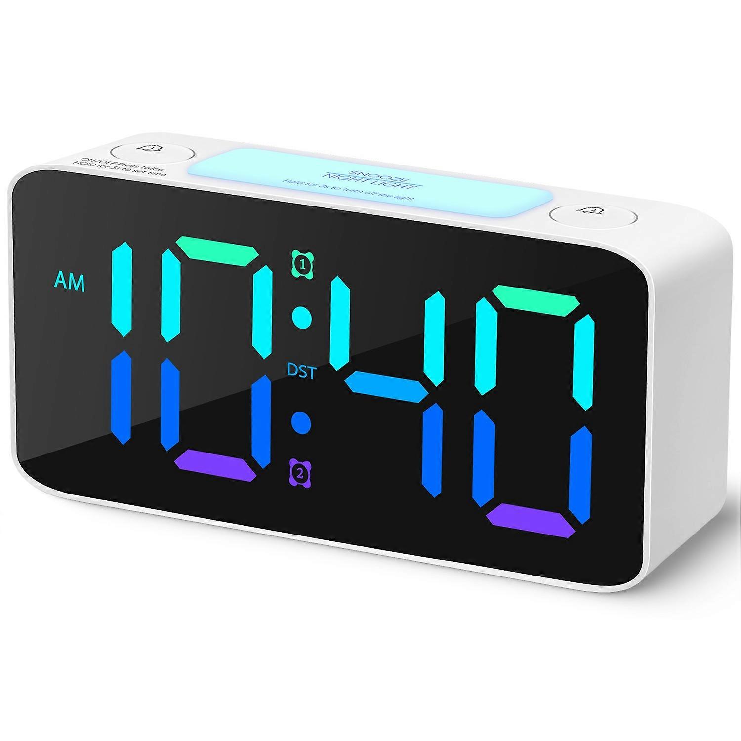 Super Loud Alarm Clock for Heavy Sleepers Adults Digital Clock with 7 Color Night Light