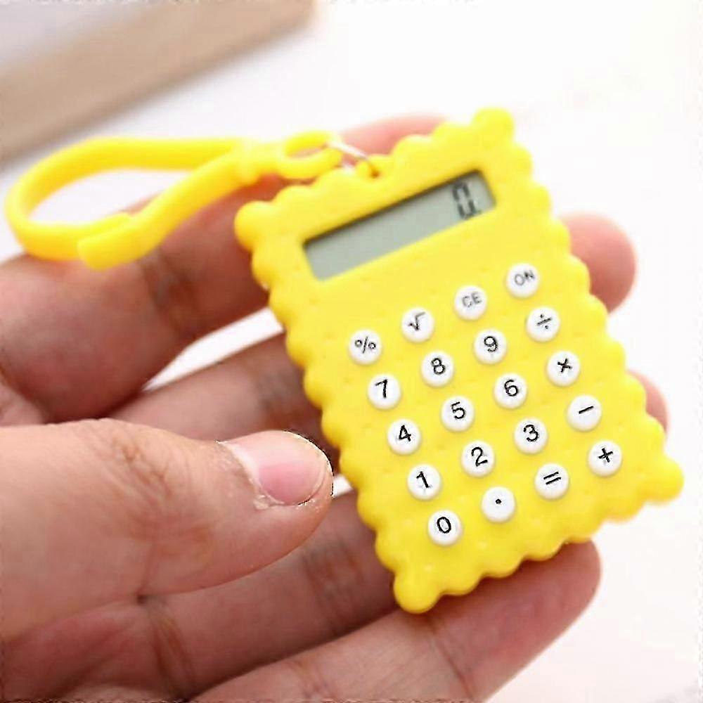 Student Mini Electronic Calculator Biscuit Shape School Office Mini Calculator KTZ
