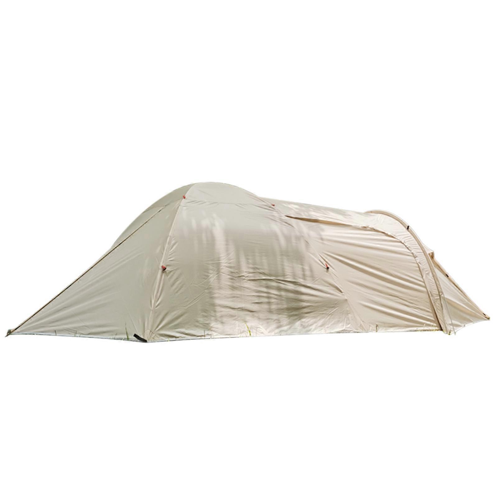 Tente de camping ultra-légère pour 3 personnes Kaki Conception d’une chambre à un salon Matériau imperméable durable Installation facile Abri extérieur portable pour un
