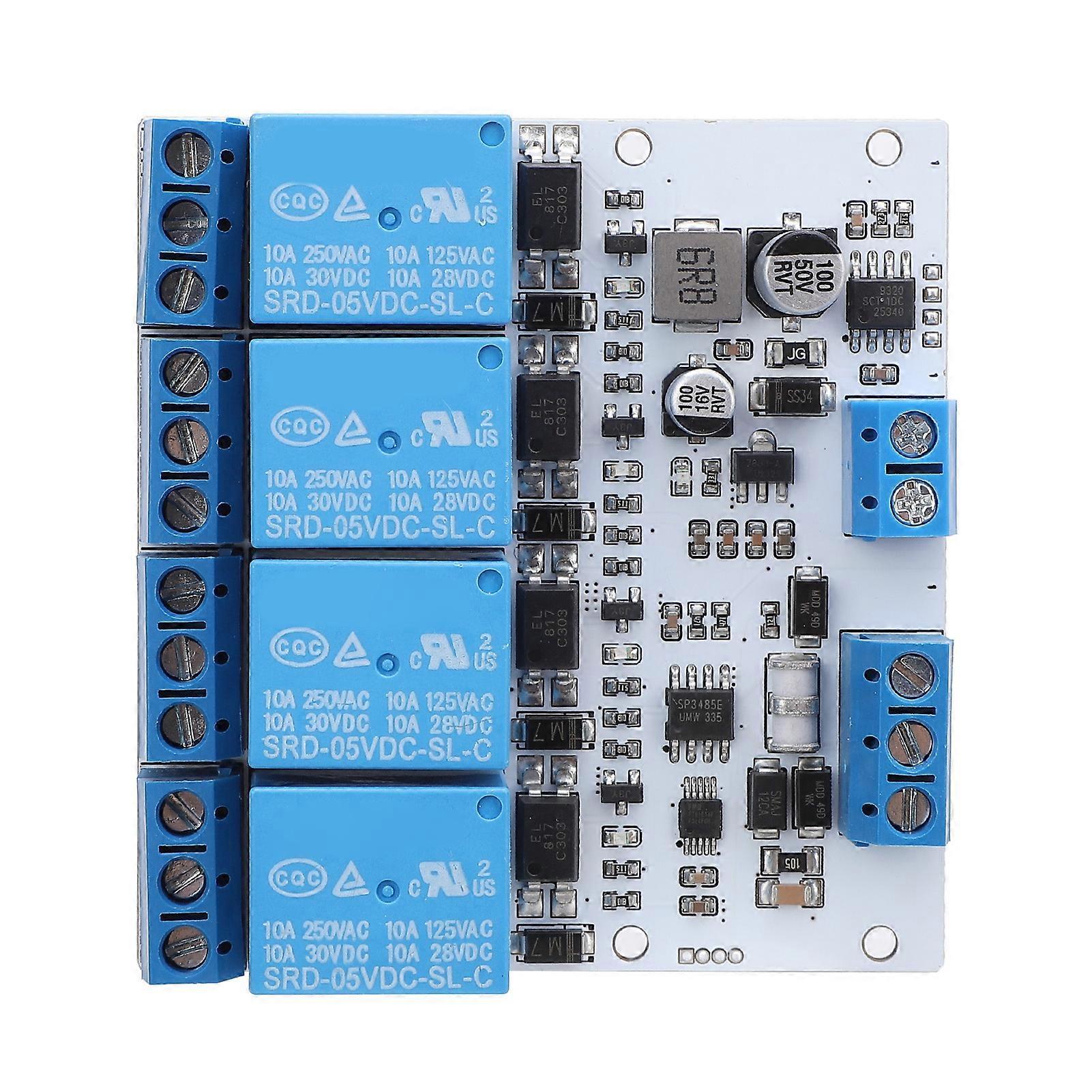 4 Channel Relay Module with Optocoupler for Modbus RTU Protocol and Automatic Switching