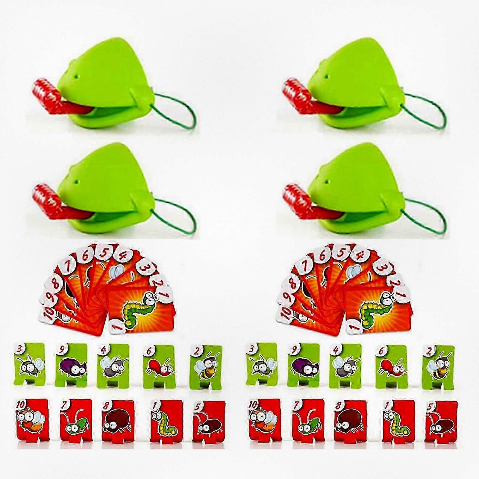 Frog Tongue Table Game for 4 Players - Parent-Child Interactive Playing Cards, Competitive Desktop Toy for Kids (English Color Box)