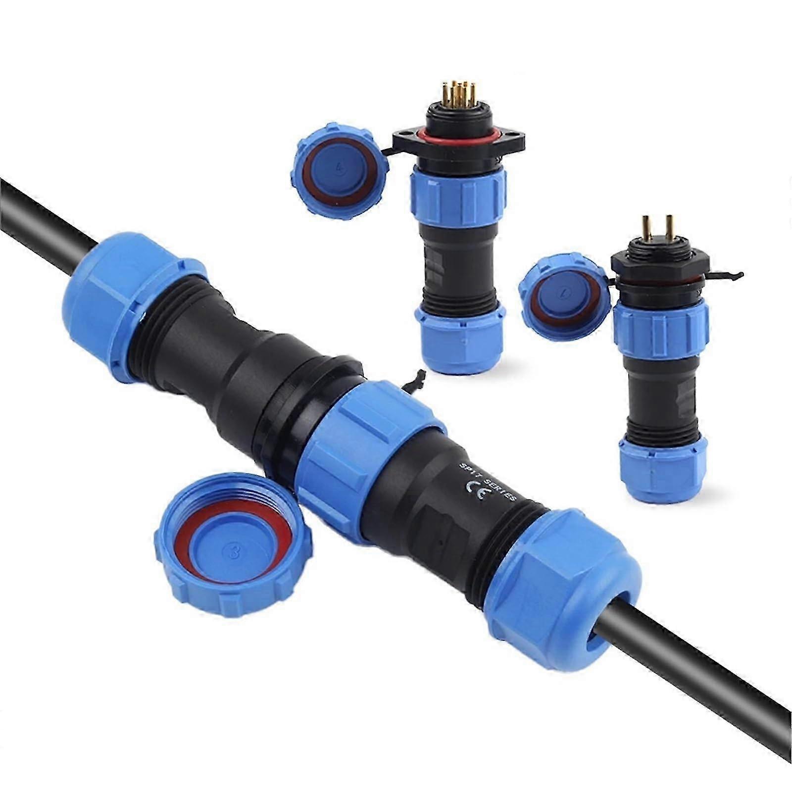 2025 SP17 IP68 Aviation Connector Male/Female Socket 2/3/4/5/7/9/10 Pin Cable Wire Connectors 1Pcs(Docking Type,1 Set3P)