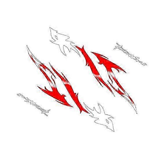 Set of 2 Car Stickers with Flame Design, Self-Adhesive PVC Waterproof Side Stickers for SUVs