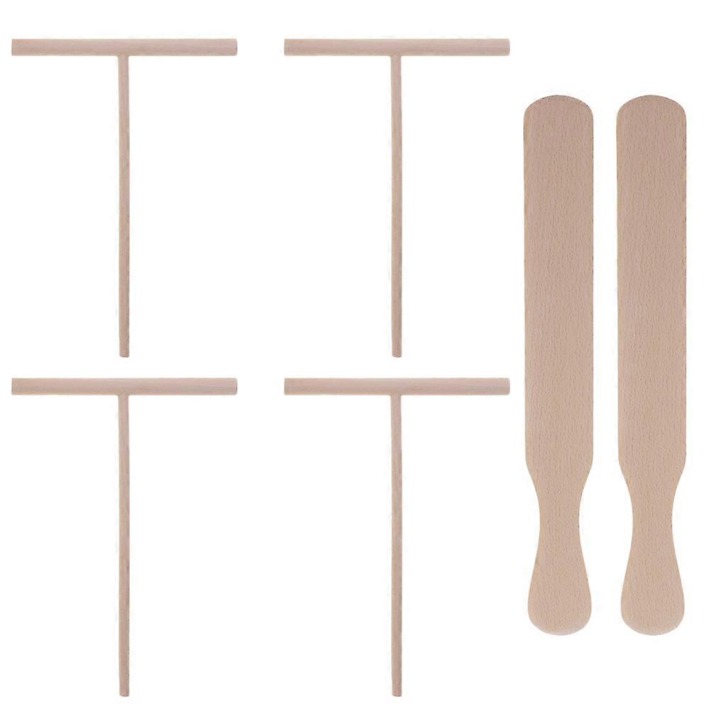 Baking Tableware Pancake Cooking Tool Spatula Wood Kitchen Spatula for Pancake Lovers 6Pcs