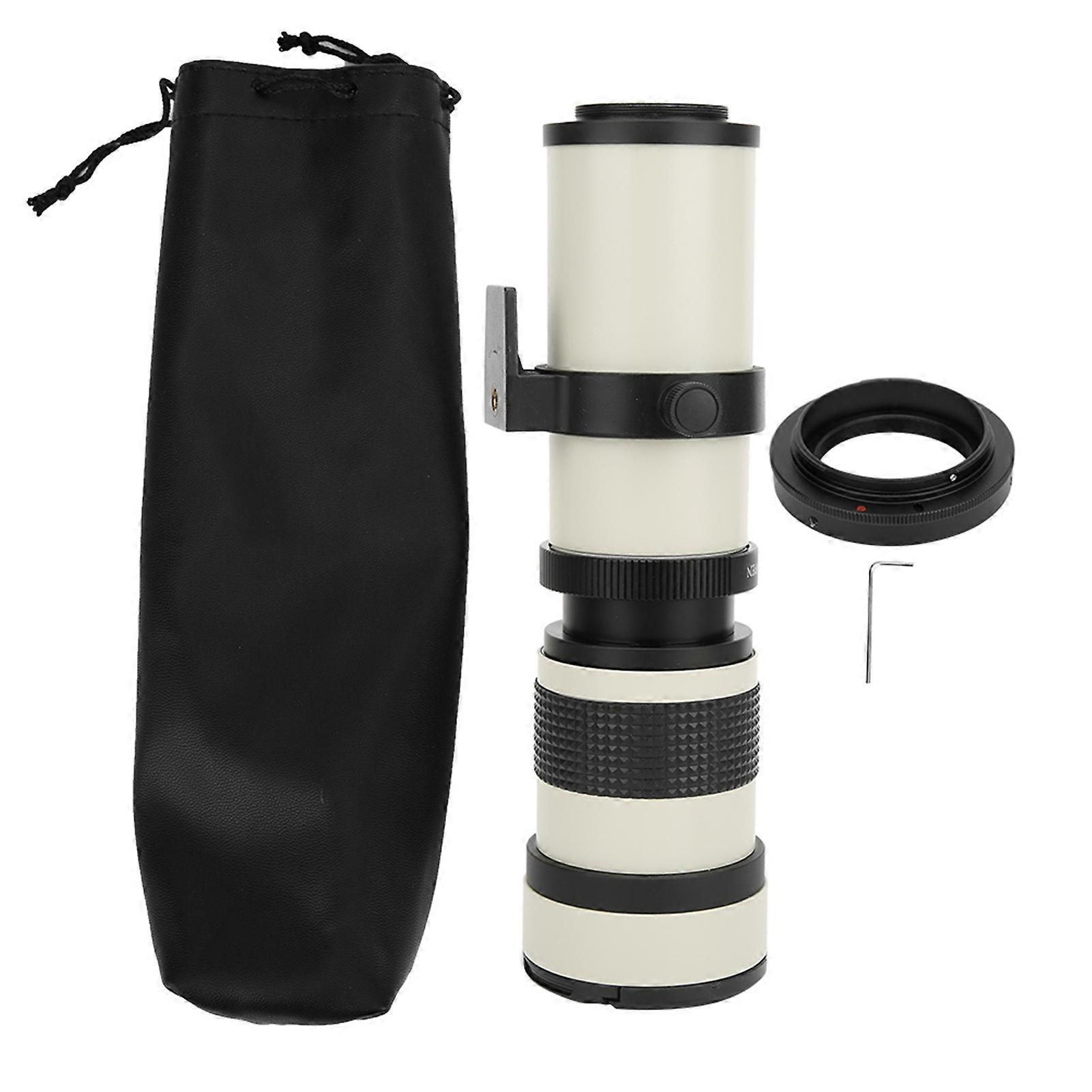 White 420-800mm Telescopic Zoom Lens, f/8.316 Aperture, Full Manual Focus, for EF-S Mount Camera