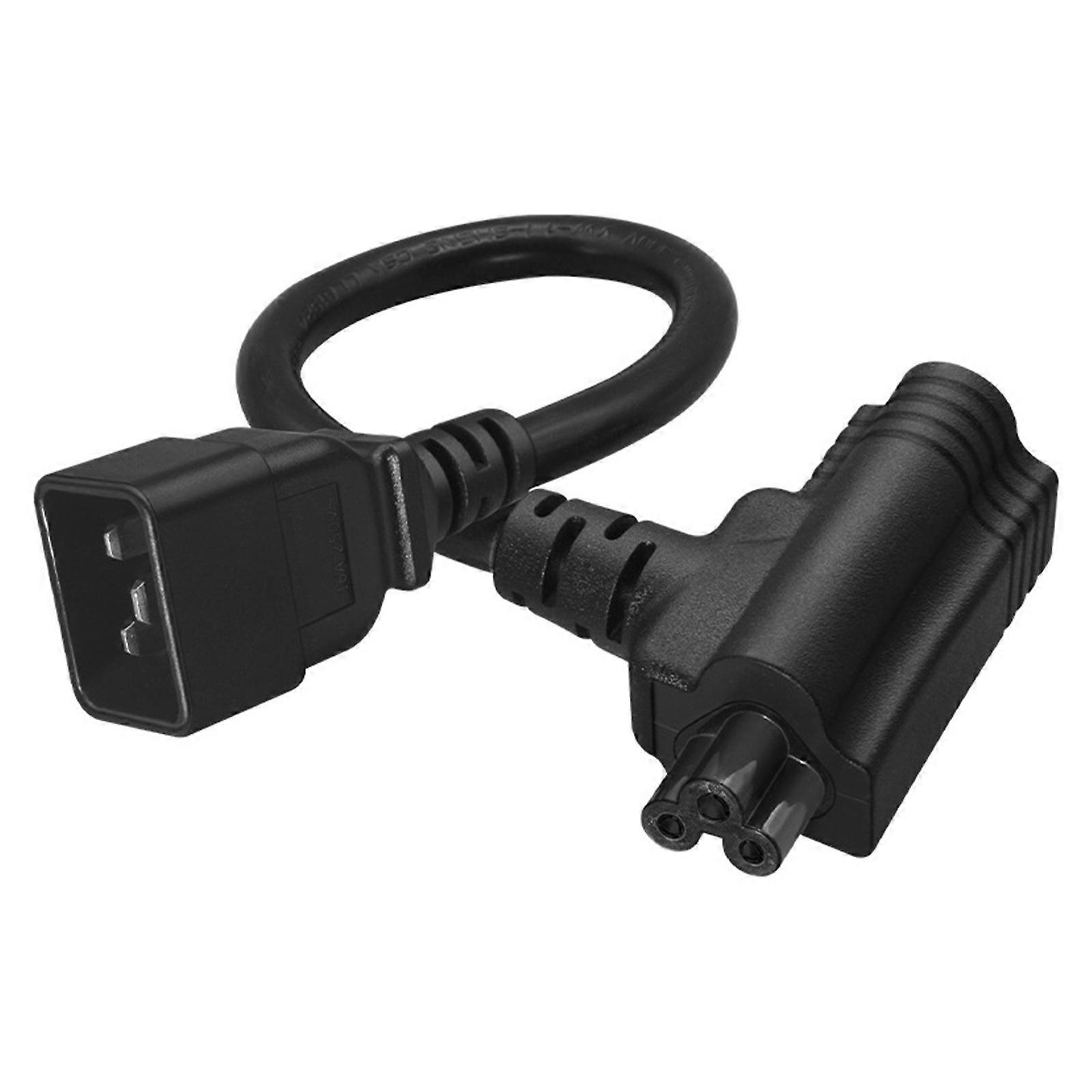 IEC320 C20 To C5 Plus 5 15R Power Cable 14AWG Insulation PVC Cord Space Saving For Server Rack Power Supply Systems