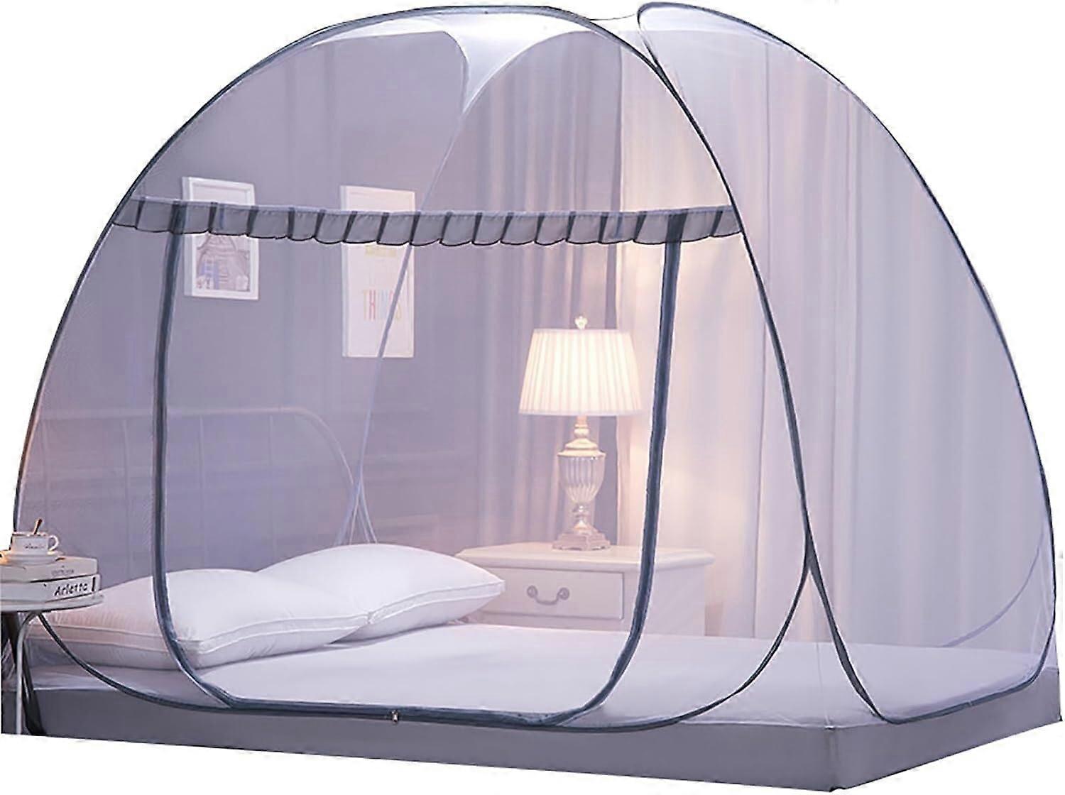 Portable Mosquito Net Tent for Bed, 180cm x 200cm with Door and Mesh Floor, Ideal for Indoor and Outdoor Use