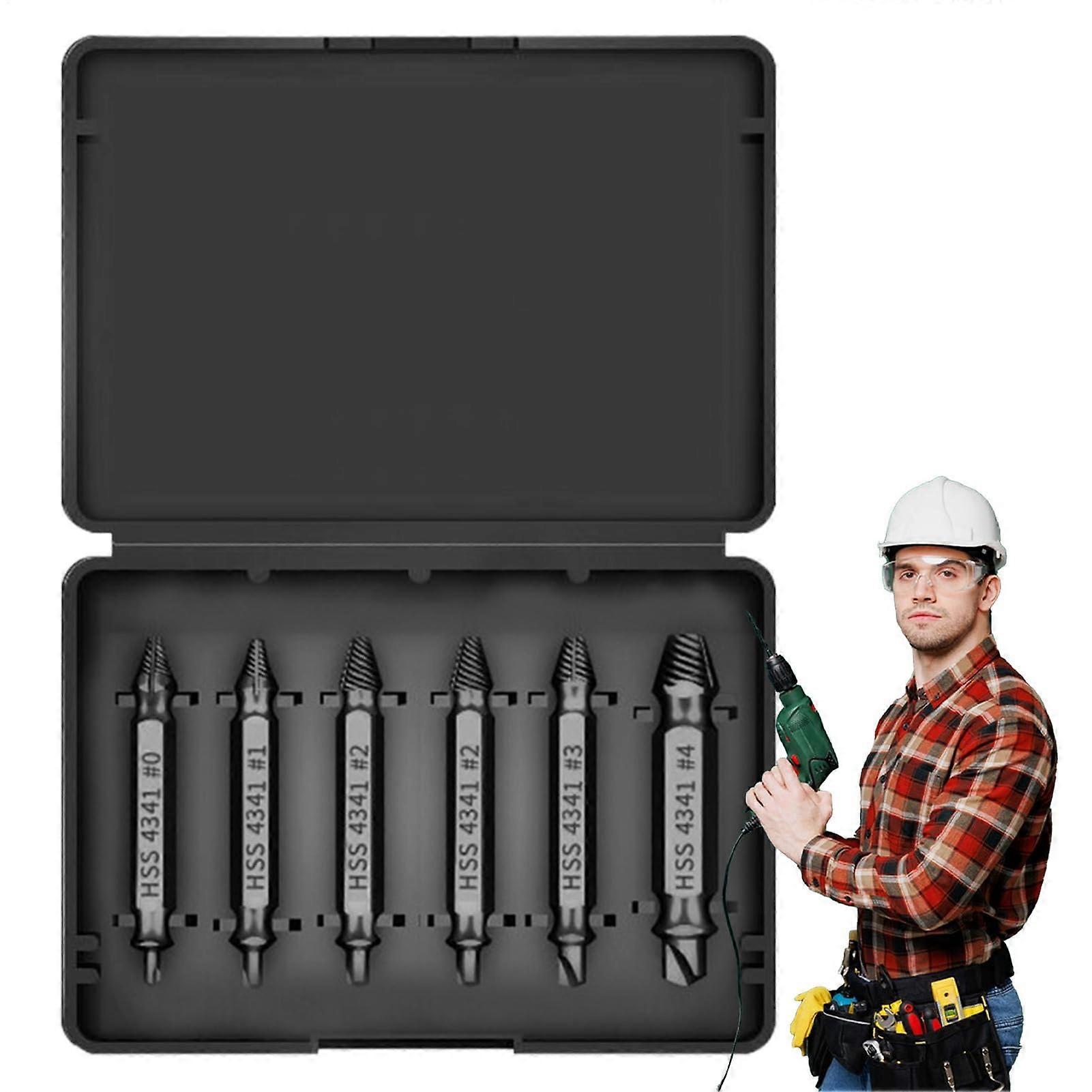 Screw Extractor Rusty Screws Fixed Bolt Remover Non Slip Tool for Plumbing, Mechanics, DIY Industry Nitrogen Black